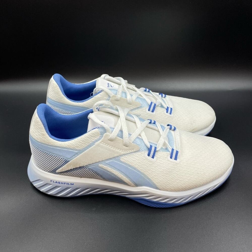 Reebok Flashfilm Trainette White Blue Running Shoes EF4586 Women's Sz 7